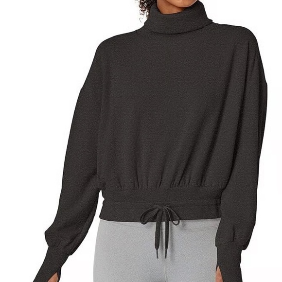 SWEATY BETTY FUNNEL TURTLE NECH SWEATSHIRT SIZE 6 EUC - Picture 2 of 8